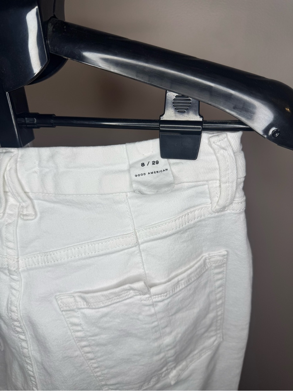 Good American Woman Jean 8/29 Raw Hem GNIC046T White Distressed Preppy Designer - Picture 7 of 10